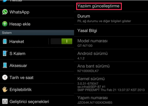 android-guncelleme